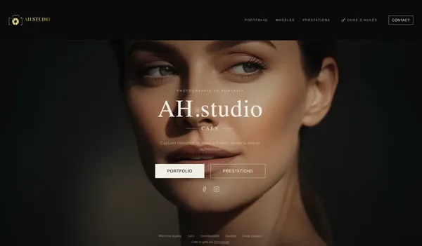 Site vitrine portfolio pour photographe professionnel - AH Studio Caen