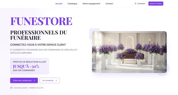 E-commerce B2B pour le secteur funéraire - Funestore