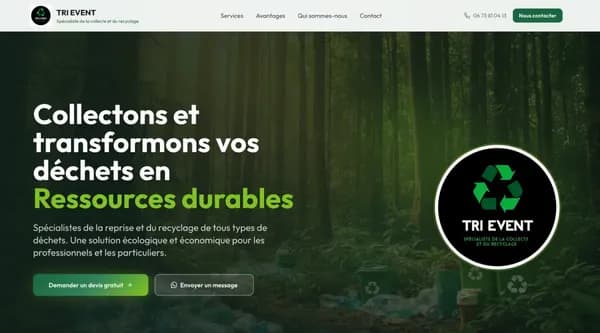 Site vitrine éco-responsable recyclage événementiel - Tri Event